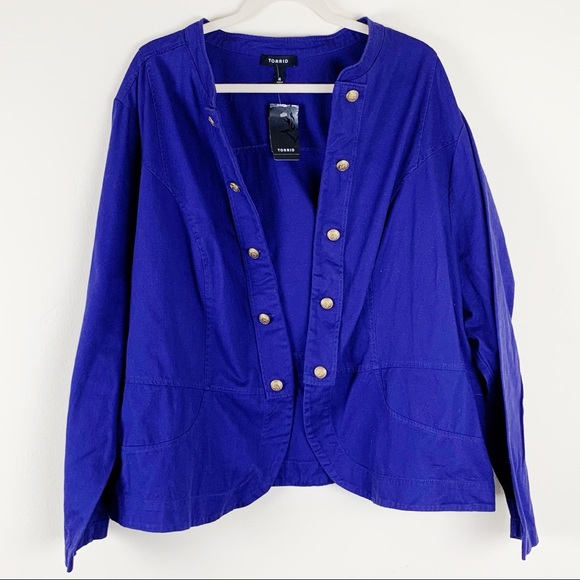 Torrid Military Style Jacket Size 4 Royal Blue NWT - Picture 2 of 7